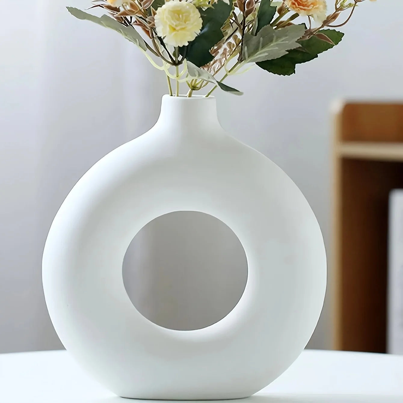 Modern Minimalist White Brushed Ceramic Vase – Nordic Art Home Decoration YOUR HOME™