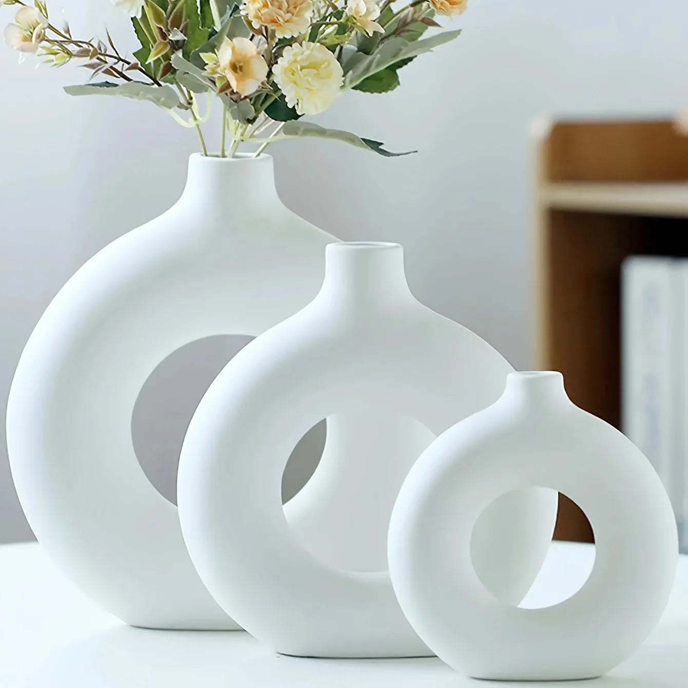Modern Minimalist White Brushed Ceramic Vase – Nordic Art Home Decoration YOUR HOME™