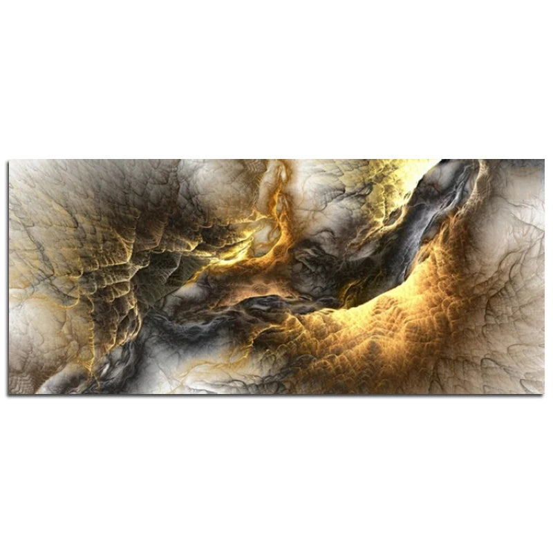 Grey Yellow Cloud Abstract Art Oil Painting – Modern Canvas Wall Decor YOUR HOME™