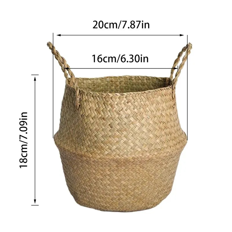Boho Foldable Woven Basket – For Plants, Toys & More | Your Home™