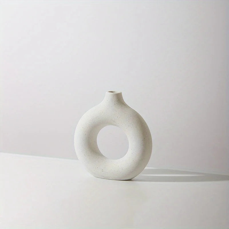 Modern Minimalist White Brushed Ceramic Vase – Nordic Art Home Decoration YOUR HOME™