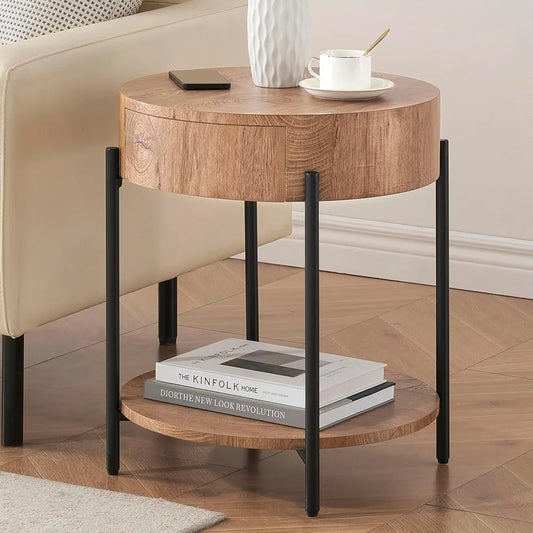 Nordic Harmony — Wooden Bedside Table with Drawer Your Home™