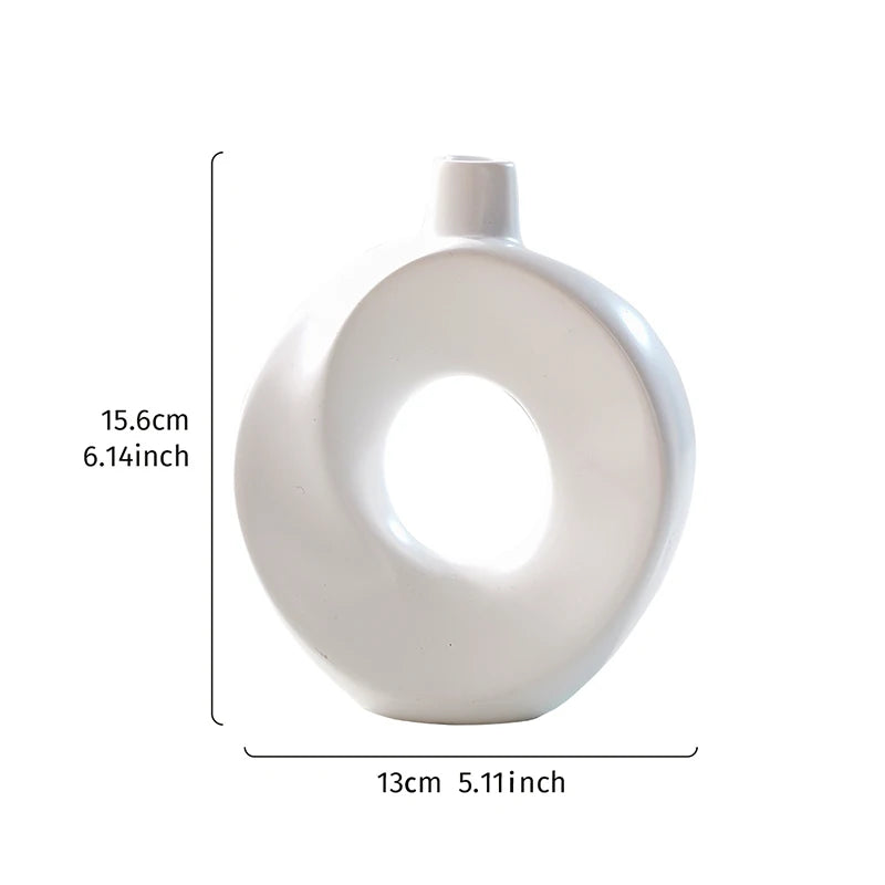Halo Donut Vase – Minimal Ceramic-Look Resin Vase Your Home™