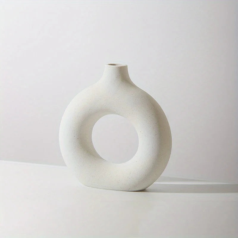 Modern Minimalist White Brushed Ceramic Vase – Nordic Art Home Decoration YOUR HOME™