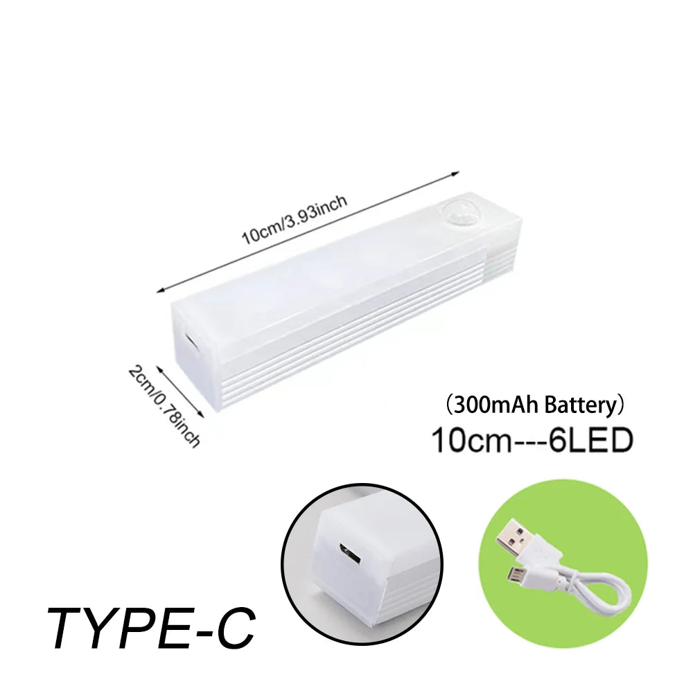 Smart Motion Sensor Light Bar – Rechargeable Wireless Cabinet & Wardrobe Night Light