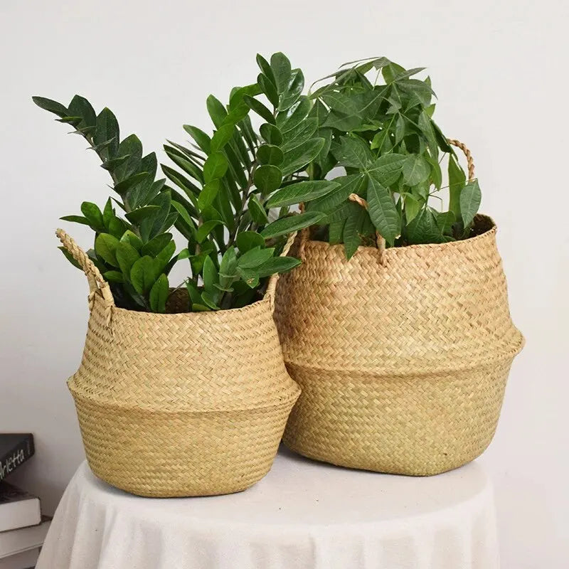 Boho Foldable Woven Basket – For Plants, Toys & More | Your Home™