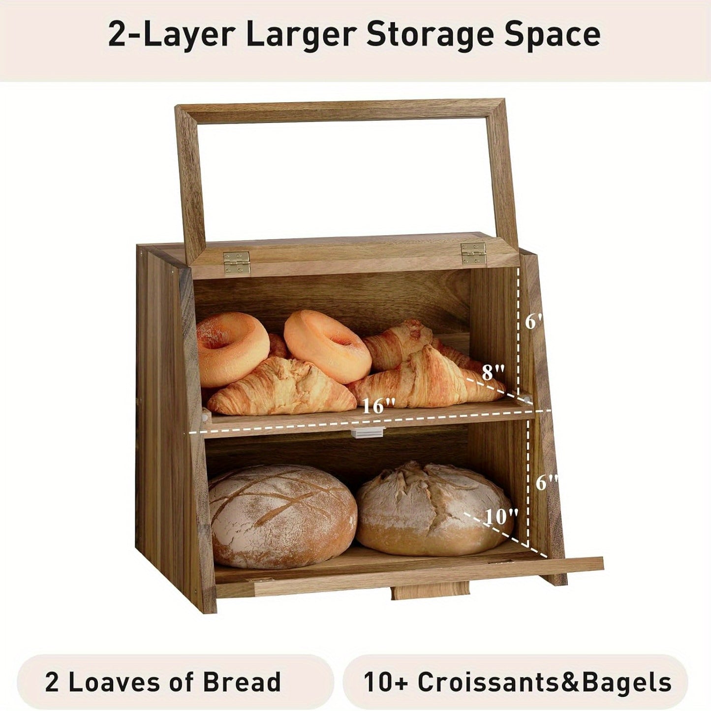 Acacia Bread Box with Clear Window
  Your Home™