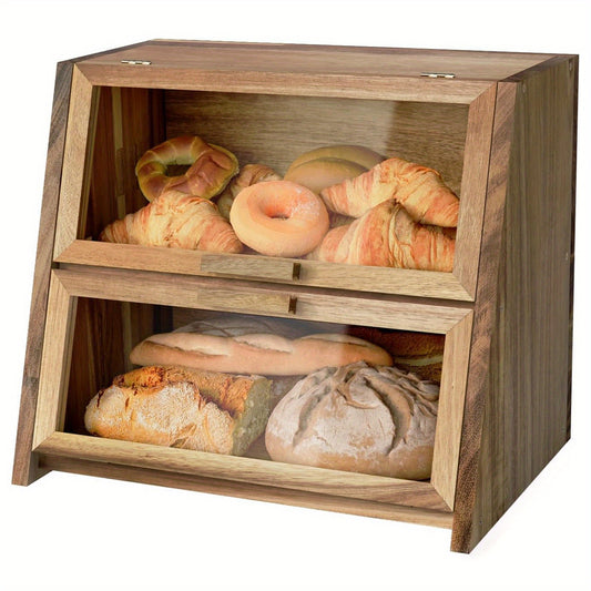 Acacia Bread Box with Clear Window
  Your Home™