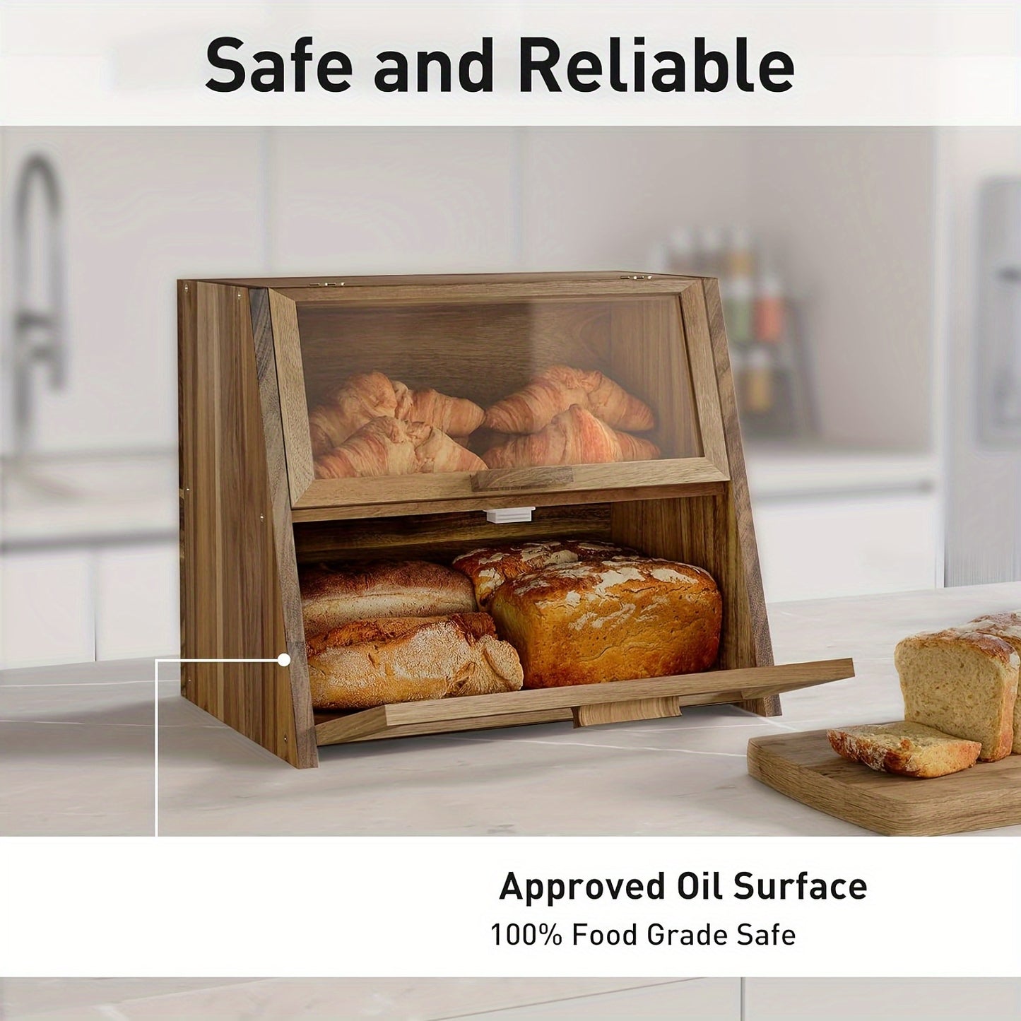 Acacia Bread Box with Clear Window
  Your Home™