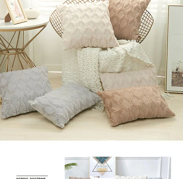 Textured Cozy Throw Pillow Cover – Soft Decorative Cushion Cover for Sofa, Bed & Living Room
 Your Home™