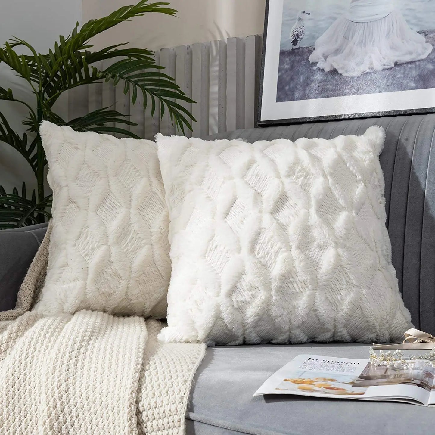 Textured Cozy Throw Pillow Cover – Soft Decorative Cushion Cover for Sofa, Bed & Living Room
 Your Home™