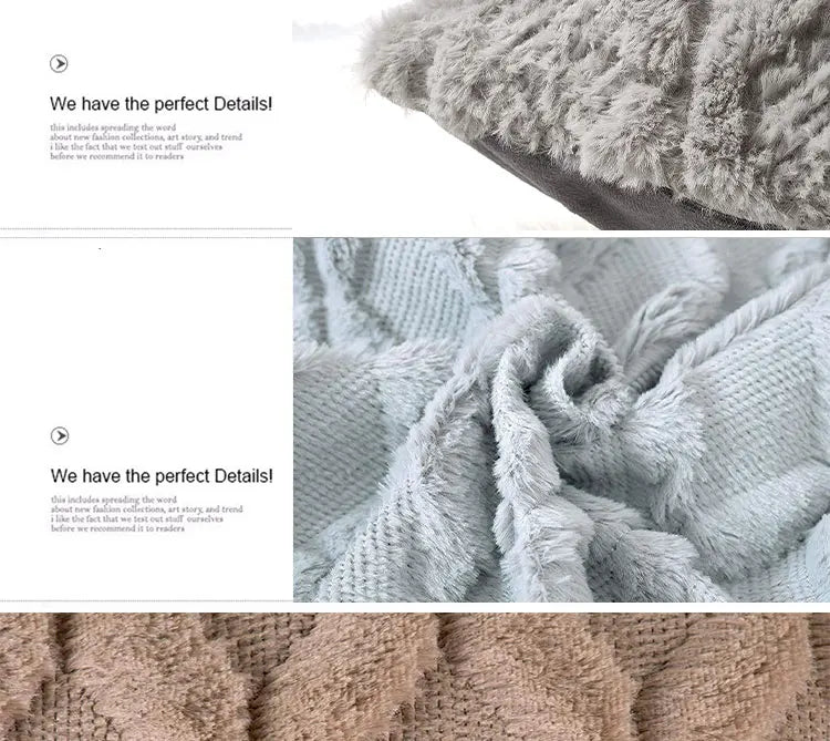 Textured Cozy Throw Pillow Cover – Soft Decorative Cushion Cover for Sofa, Bed & Living Room
 Your Home™