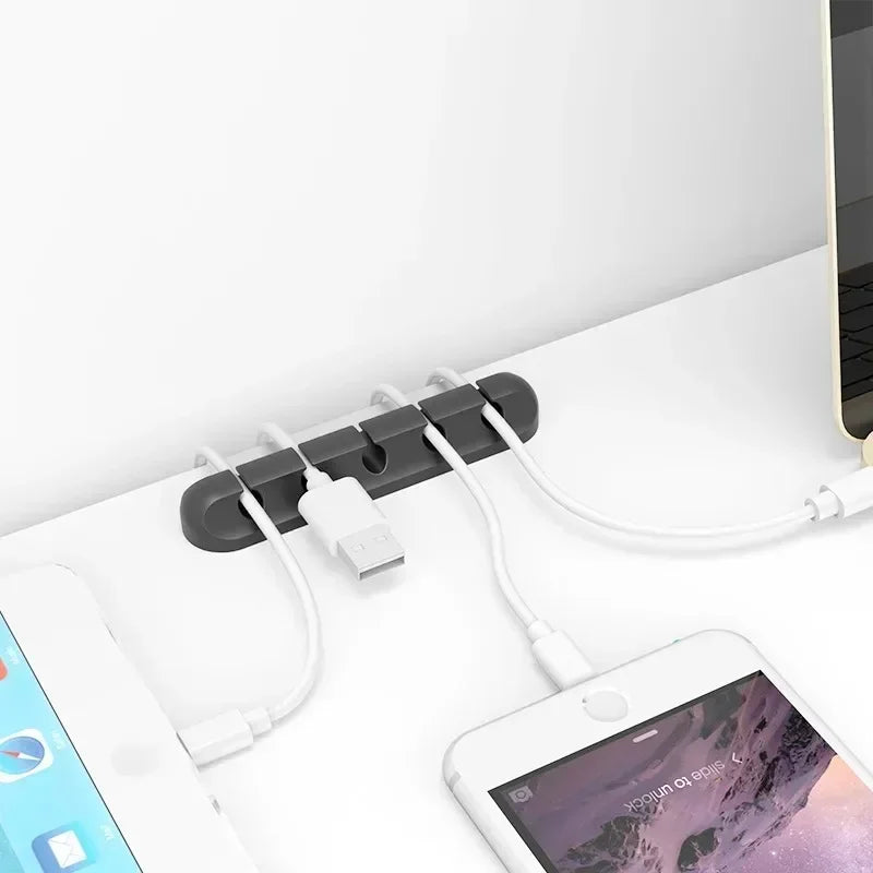 Adhesive Cable Organizer – Multi-Slot Wire Holder for Desk, Car & Home | USB, Charging Cords, Headphones
