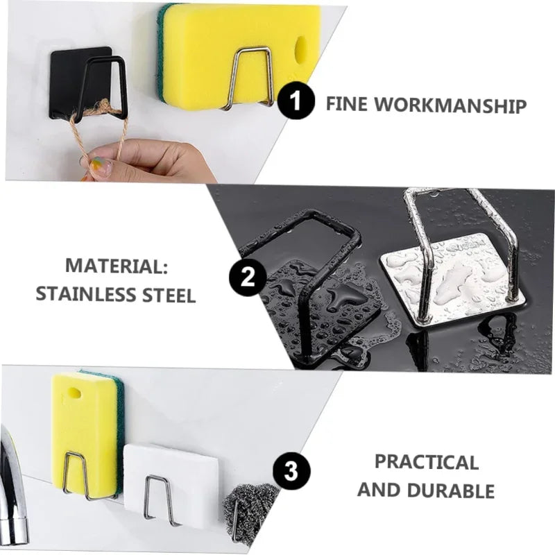 Stainless Steel Self-Adhesive Sponge Holder for Sink – No-Drill Kitchen Storage Hook
  Your Home™