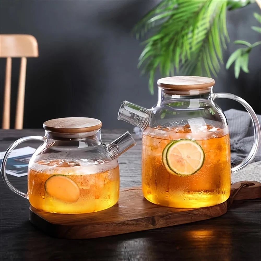 Heat-Resistant Glass Teapot with Wooden Lid
  Your Home™