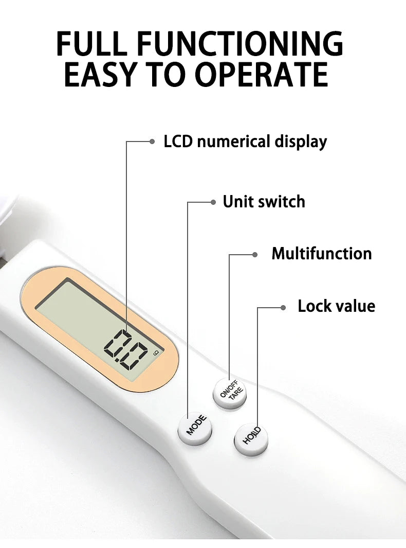 SmartMeasure Digital Spoon Scale – 500g High-Precision LCD Kitchen Measuring Spoon for Coffee, Spices & Baking