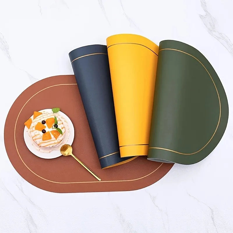 Premium Faux Leather Placemats Set – Heat-Resistant, Waterproof, Non-Slip Dining Mats
 Your Home™