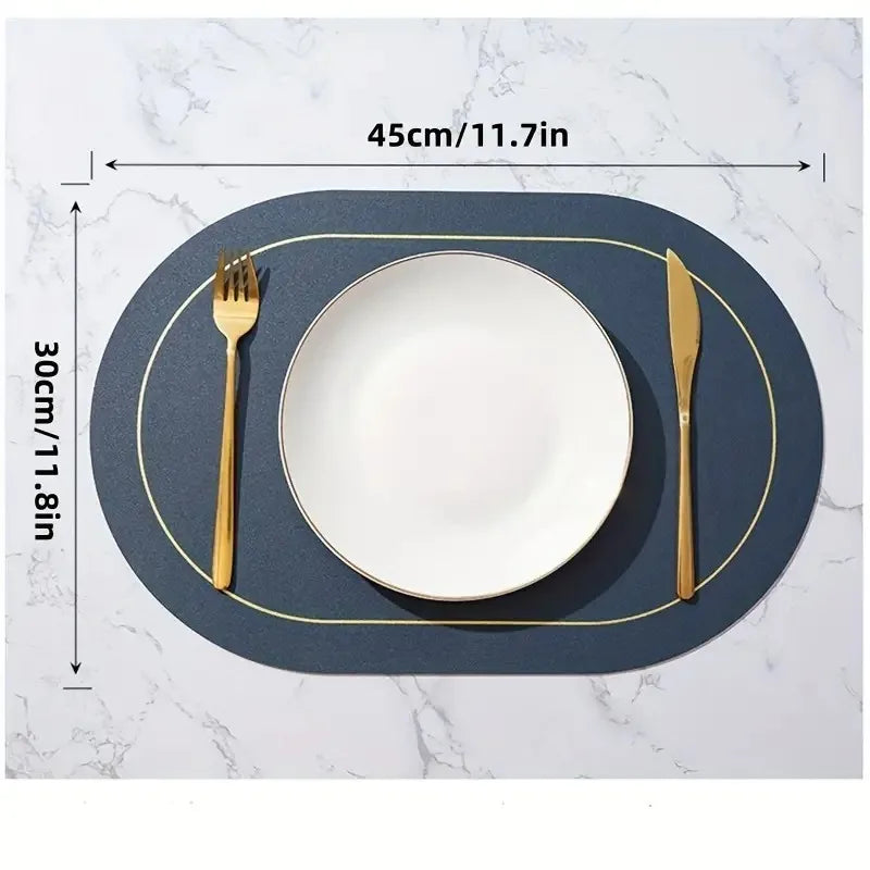 Premium Faux Leather Placemats Set – Heat-Resistant, Waterproof, Non-Slip Dining Mats
 Your Home™