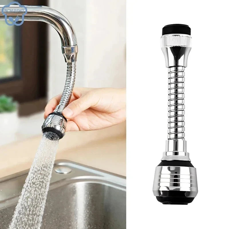 Rotating Stainless Steel Faucet Extender with Flexible Neck – Water-Saving Splash-Proof Kitchen Aerator
  Your Home™