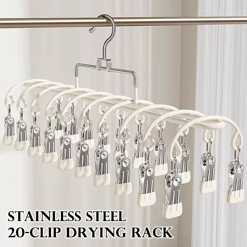 20-Clip Hanging Drying Rack – Portable Laundry Organizer