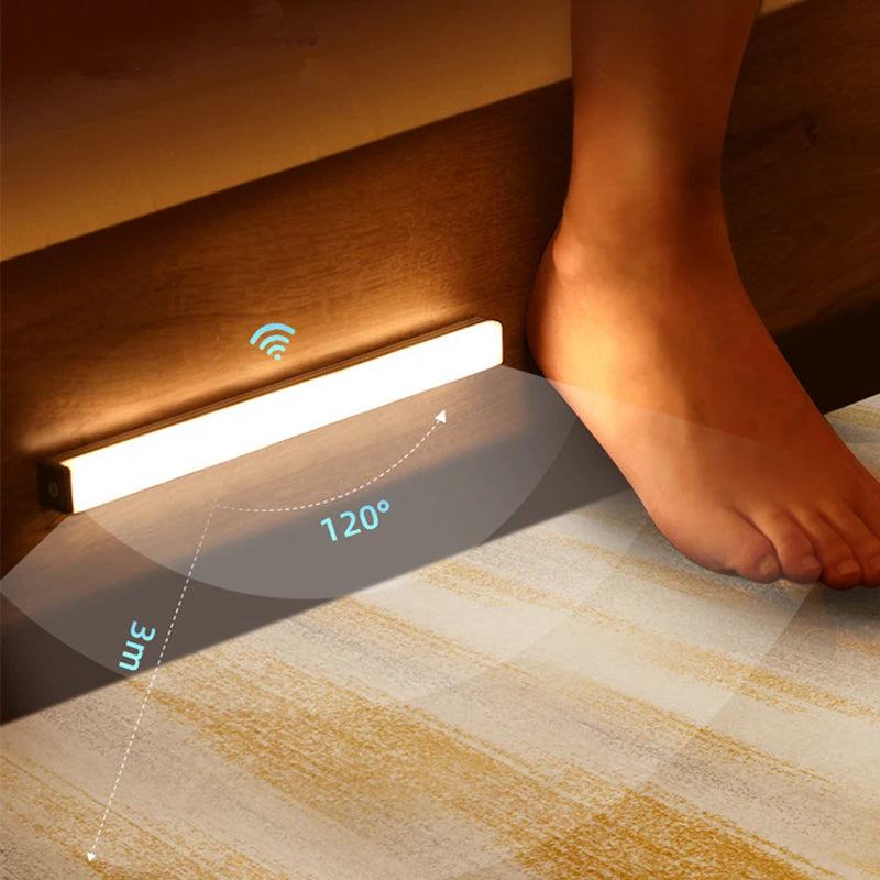 Smart Motion Sensor Light Bar – Rechargeable Wireless Cabinet & Wardrobe Night Light