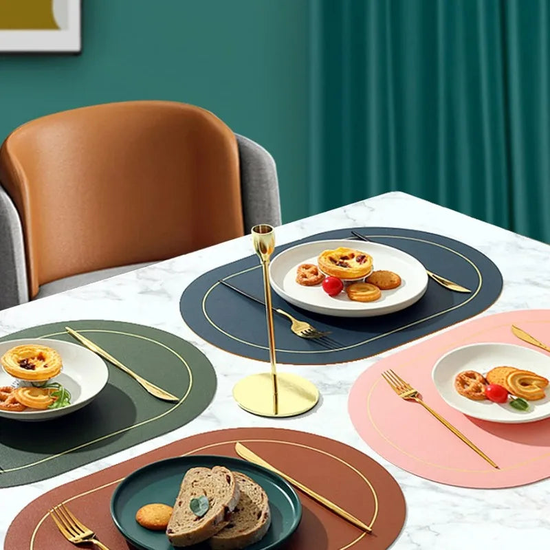 Premium Faux Leather Placemats Set – Heat-Resistant, Waterproof, Non-Slip Dining Mats
 Your Home™