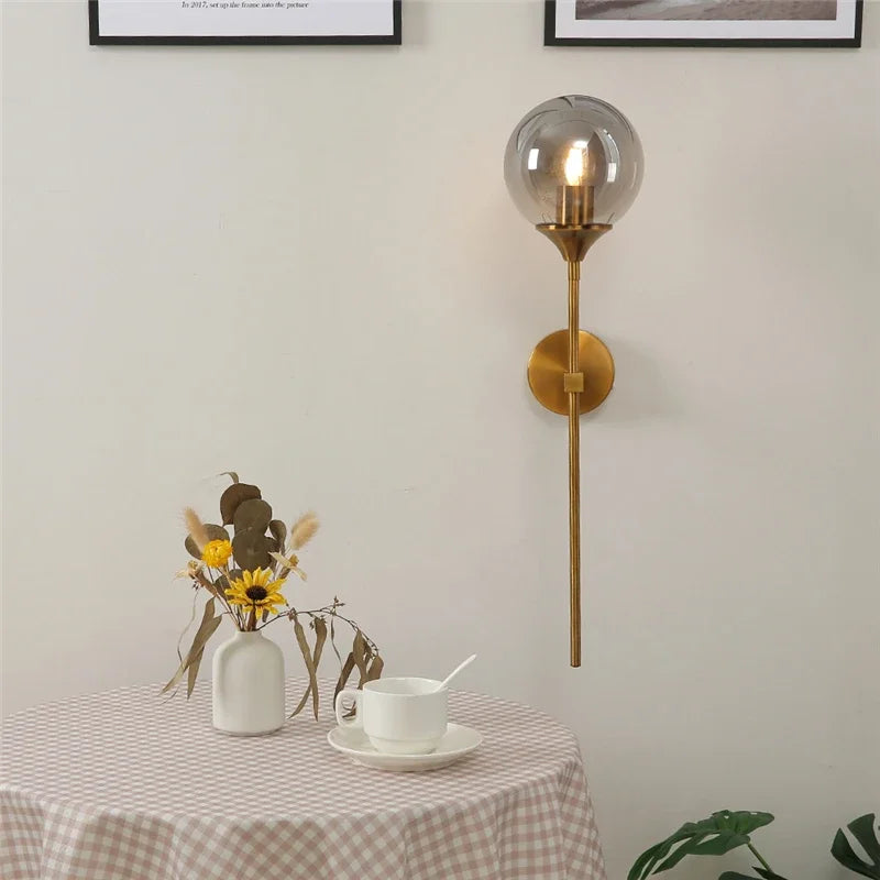 Modern LED Wall Sconce with Glass Shade – Minimalist Accent Light for Bathroom, Bedroom, Living Room
