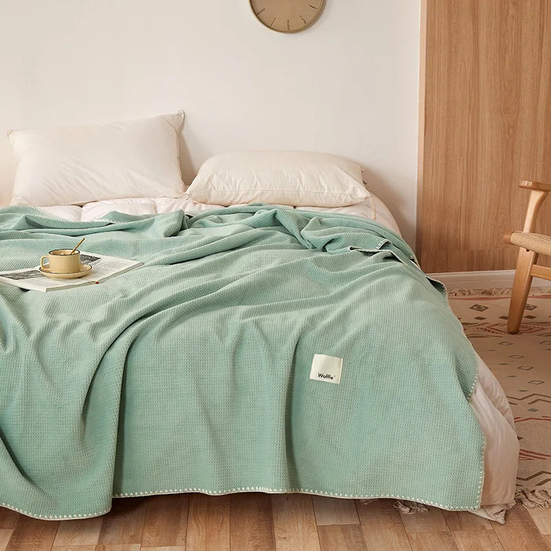 Cozy Waffle Knit Velvet Throw Blanket – Ultra-Soft Milk Velvet, All-Season Sofa & Bed Cover, Lightweight Plush Home Décor  Your Home™