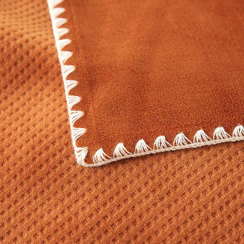 Cozy Waffle Knit Velvet Throw Blanket – Ultra-Soft Milk Velvet, All-Season Sofa & Bed Cover, Lightweight Plush Home Décor  Your Home™