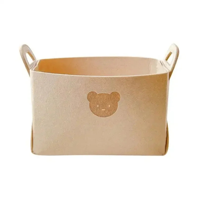 Bear Felt Storage Baskets – Foldable Toy & Home Organizer