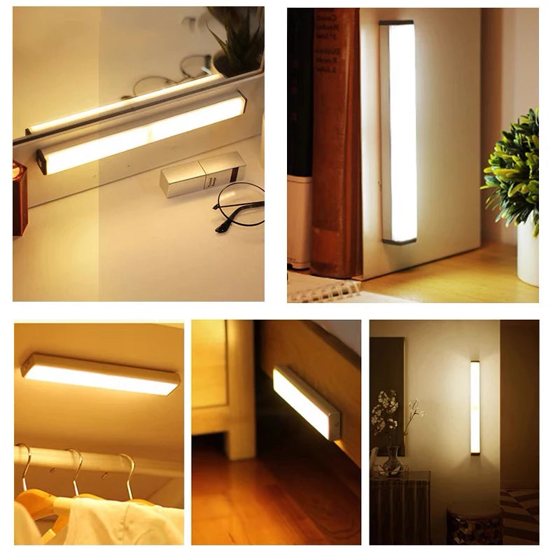 Smart Motion Sensor Light Bar – Rechargeable Wireless Cabinet & Wardrobe Night Light