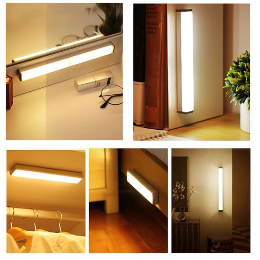 Smart Motion Sensor Light Bar – Rechargeable Wireless Cabinet & Wardrobe Night Light