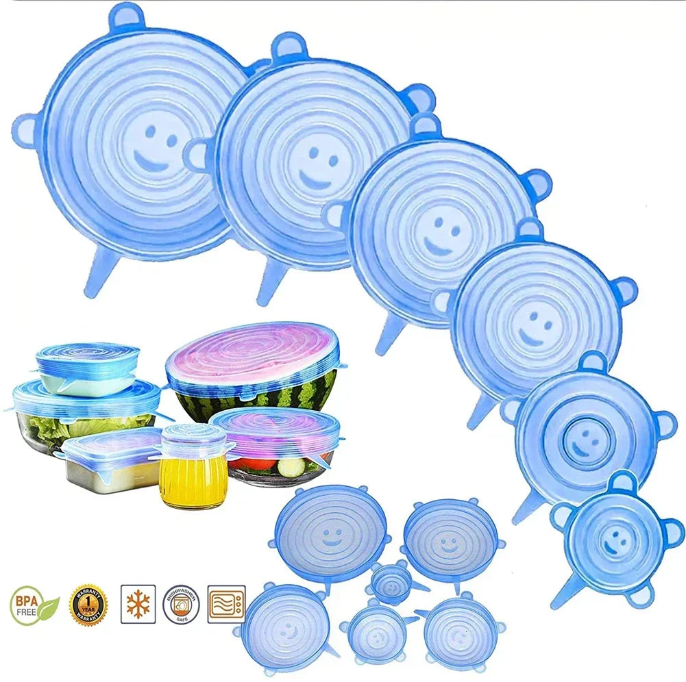 FlexiSeal Universal Silicone Stretch Lids – Reusable Food Covers for Bowls, Cups & Containers