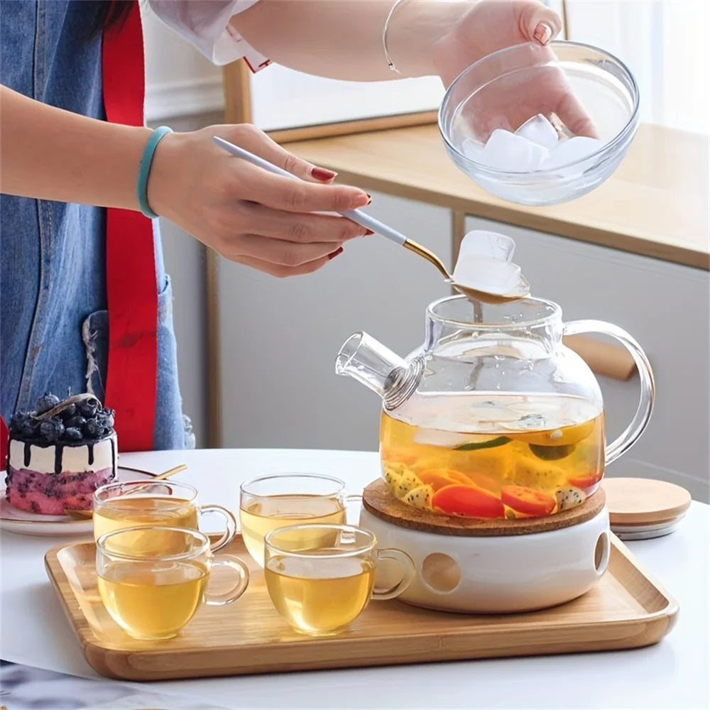 Heat-Resistant Glass Teapot with Wooden Lid
  Your Home™