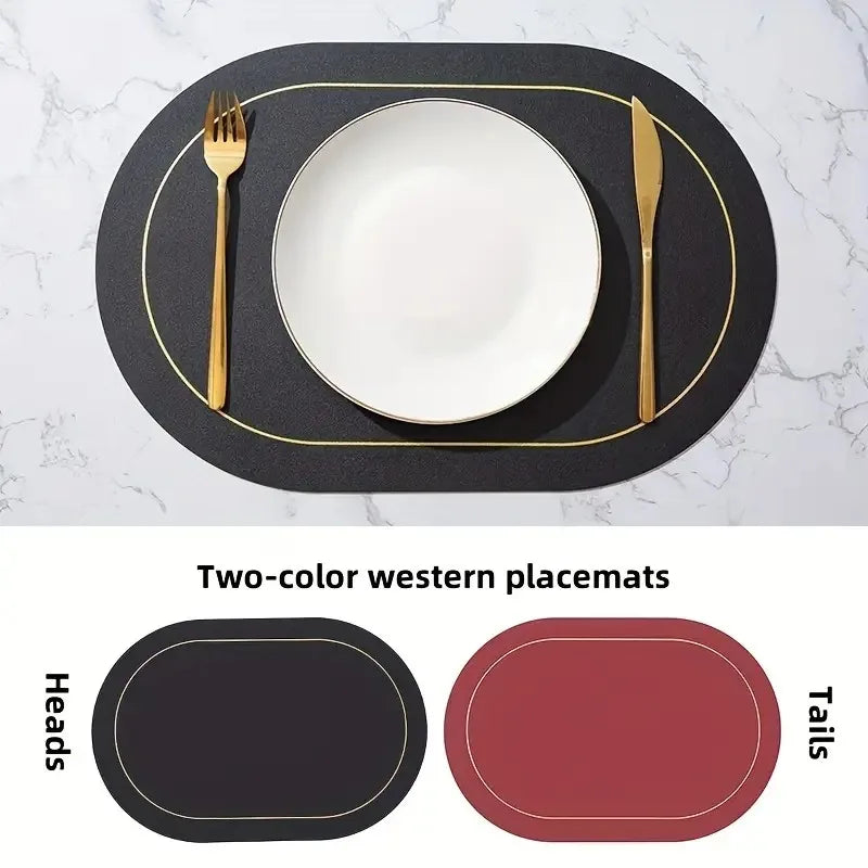 Premium Faux Leather Placemats Set – Heat-Resistant, Waterproof, Non-Slip Dining Mats
 Your Home™