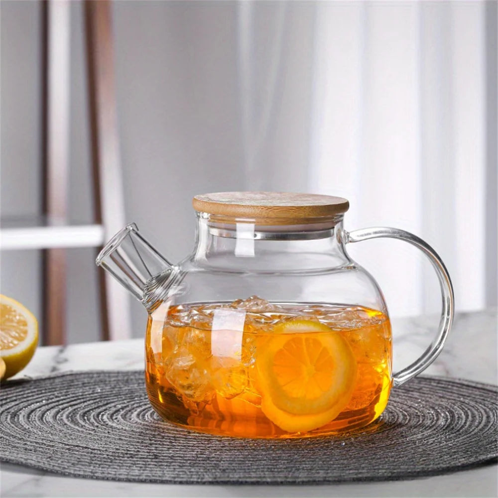 Heat-Resistant Glass Teapot with Wooden Lid
  Your Home™