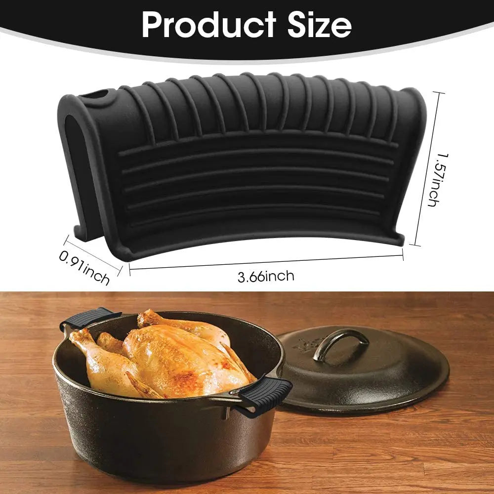 HeatSafe Silicone Pot Handle Grip – Anti-Slip Heat Resistant Cover for Pots & Pans