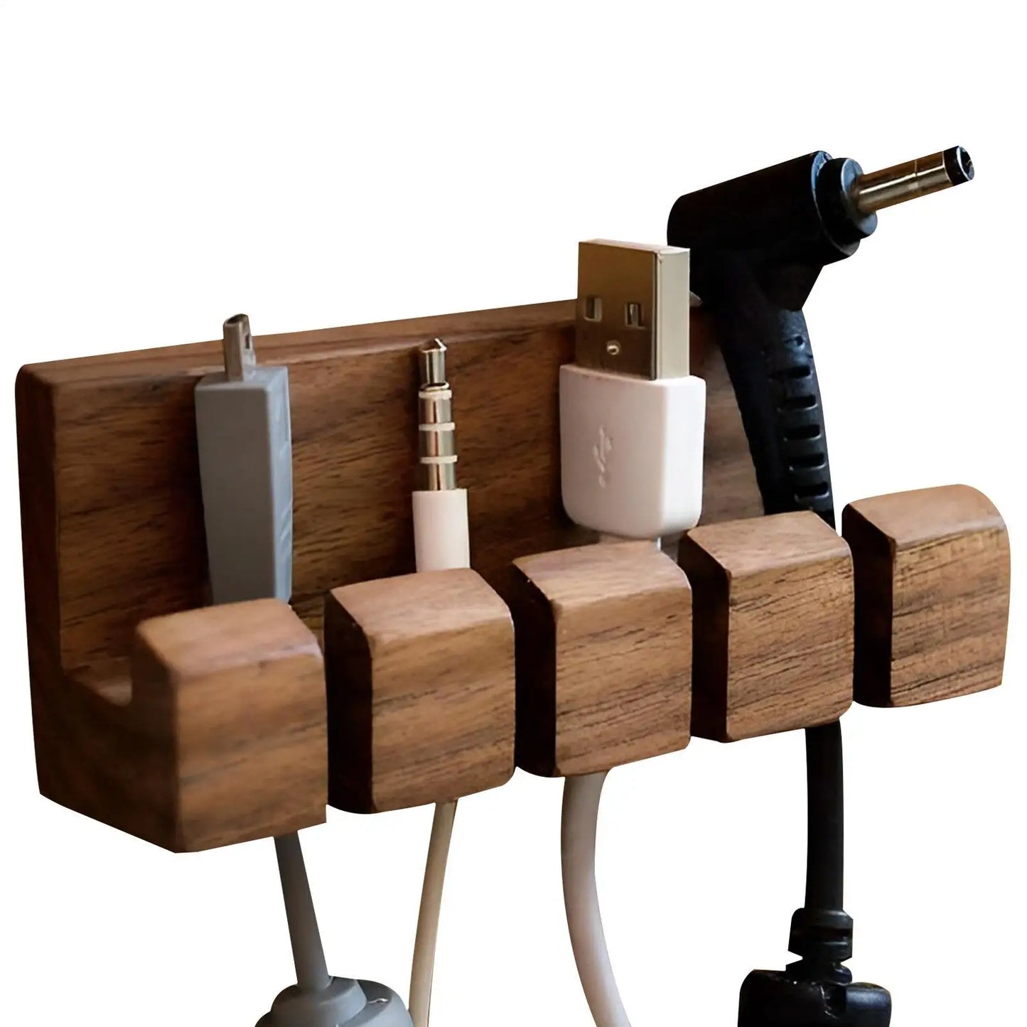 Wooden Cable Organizer Holder
