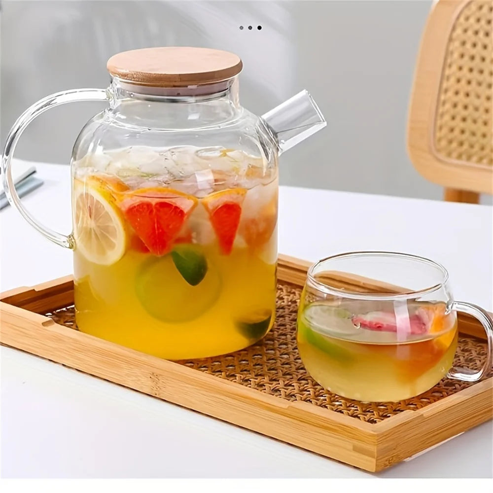 Heat-Resistant Glass Teapot with Wooden Lid
  Your Home™