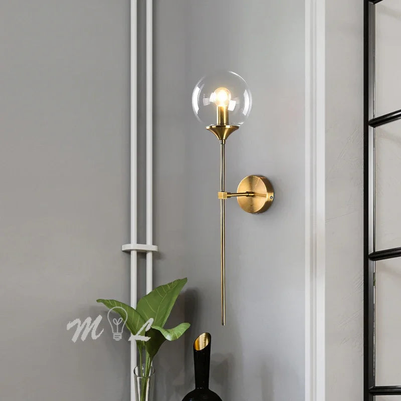 Modern LED Wall Sconce with Glass Shade – Minimalist Accent Light for Bathroom, Bedroom, Living Room