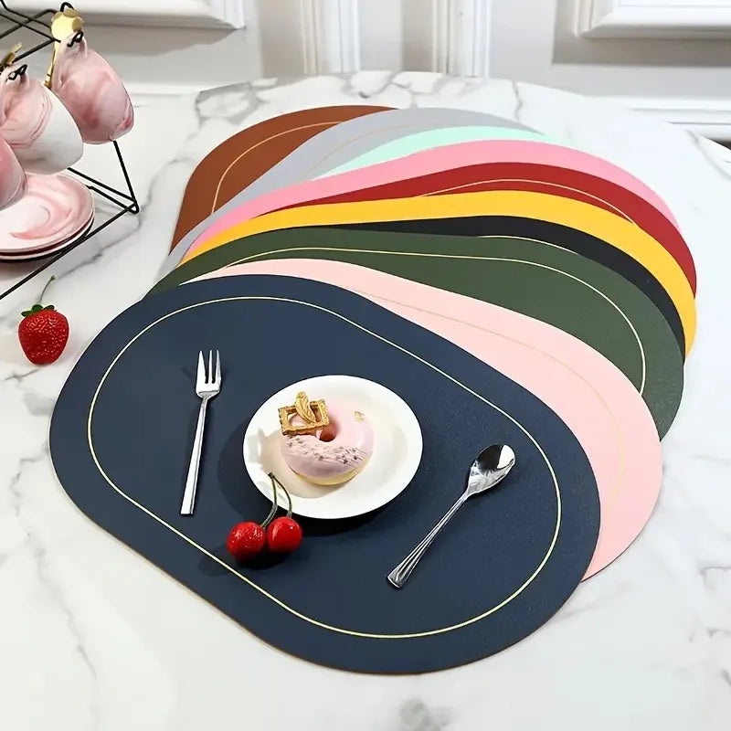 Premium Faux Leather Placemats Set – Heat-Resistant, Waterproof, Non-Slip Dining Mats
 Your Home™