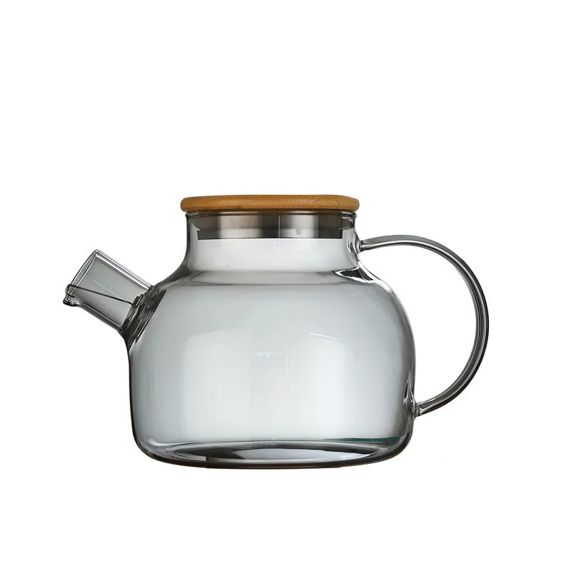 Heat-Resistant Glass Teapot with Wooden Lid
  Your Home™