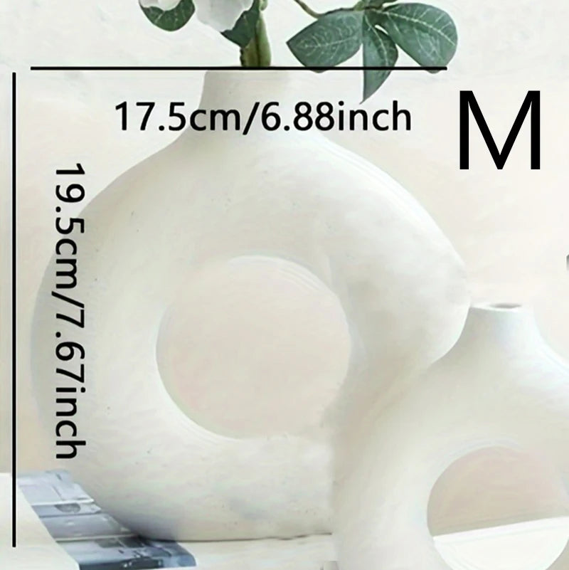 Modern Minimalist White Brushed Ceramic Vase – Nordic Art Home Decoration YOUR HOME™