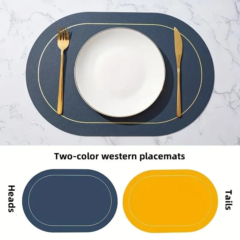 Premium Faux Leather Placemats Set – Heat-Resistant, Waterproof, Non-Slip Dining Mats
 Your Home™