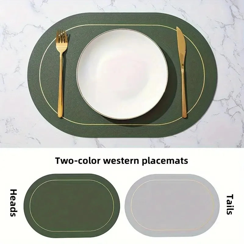Premium Faux Leather Placemats Set – Heat-Resistant, Waterproof, Non-Slip Dining Mats
 Your Home™