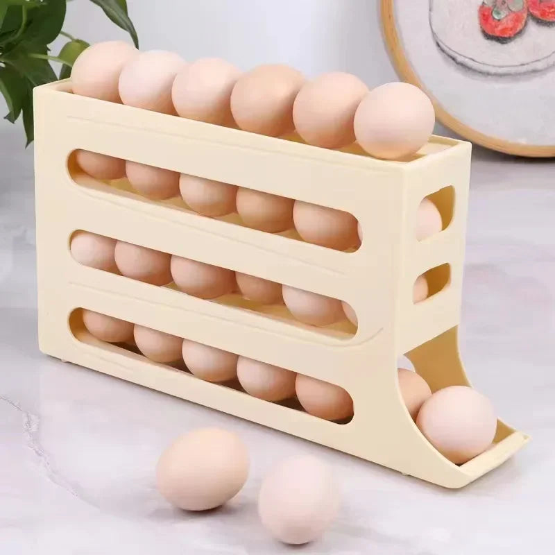 4-Tier Automatic Rolling Egg Organizer for Refrigerator
 Your Home™