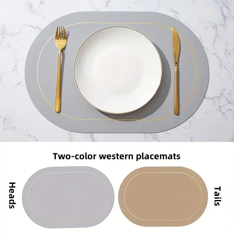 Premium Faux Leather Placemats Set – Heat-Resistant, Waterproof, Non-Slip Dining Mats
 Your Home™