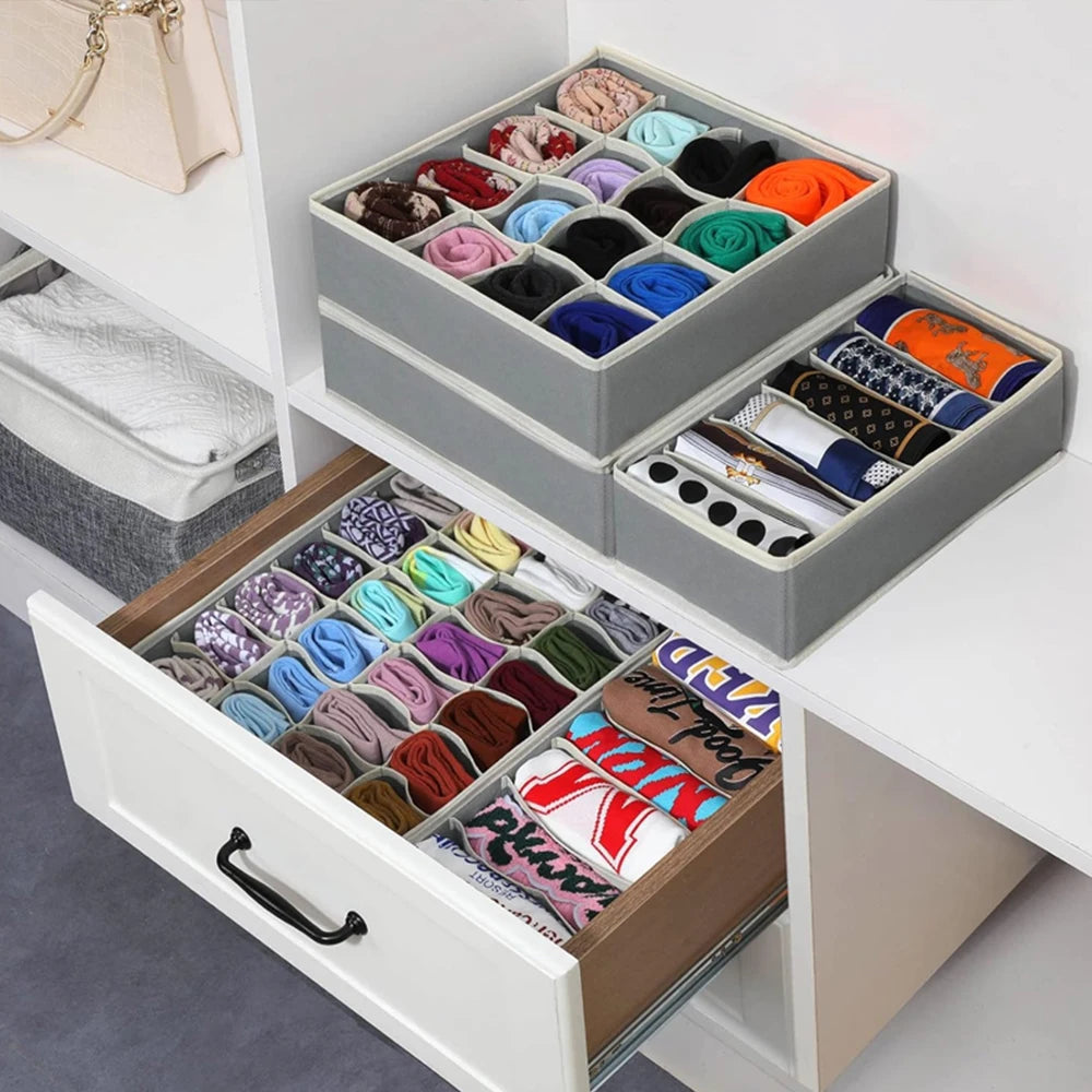 Drawer Divider Organizer – 6 / 7 / 8 / 24 Grid Foldable Storage Box