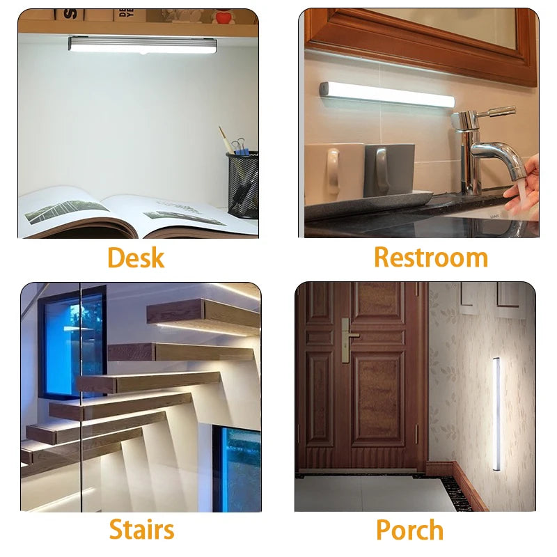 Smart Motion Sensor Light Bar – Rechargeable Wireless Cabinet & Wardrobe Night Light