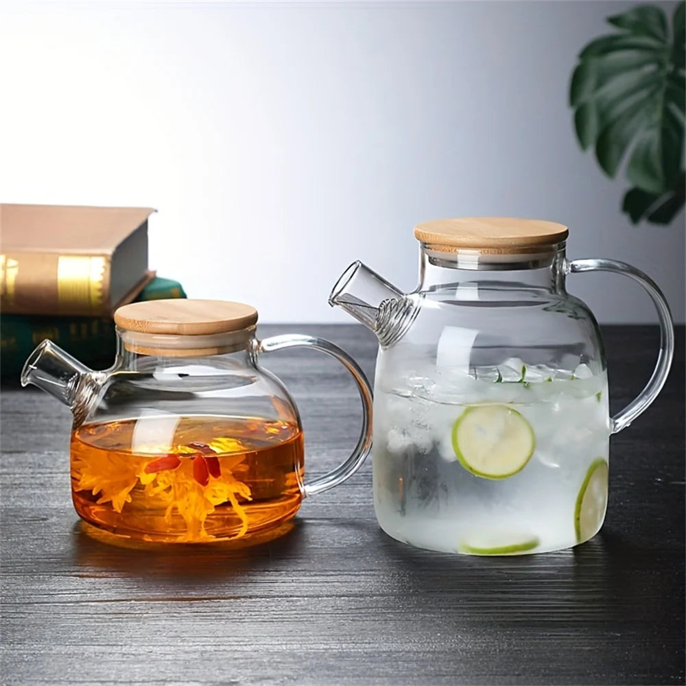 Heat-Resistant Glass Teapot with Wooden Lid
  Your Home™